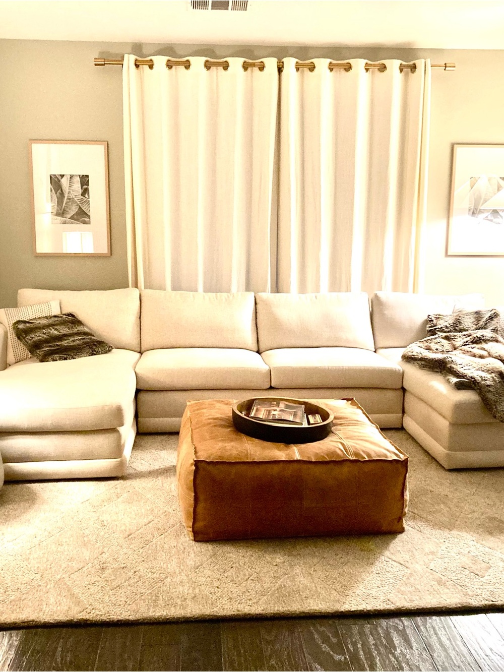 Restoration Hardware Cream Grommet-Top Drapes